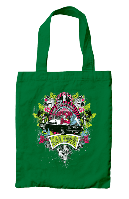 Сумка з принтом "Автомобільне Шоу, Літо". Автомобіль, гроші, карти, пальма, шоу. 2070702