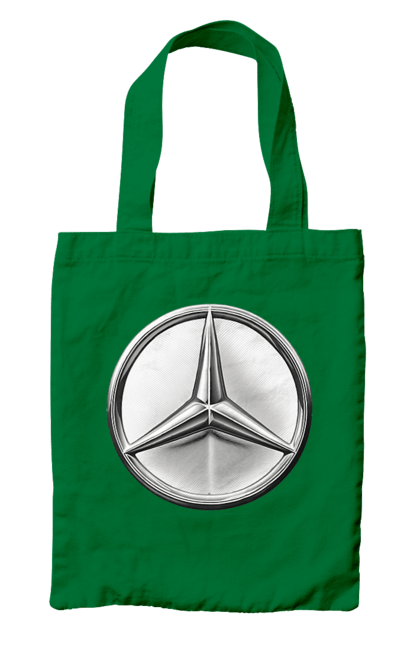 Сумка з принтом "Mercedes Benz Лого Металік". Авто, автомобіль, логотип мерседес, машини, мерс, мерседес. 2070702