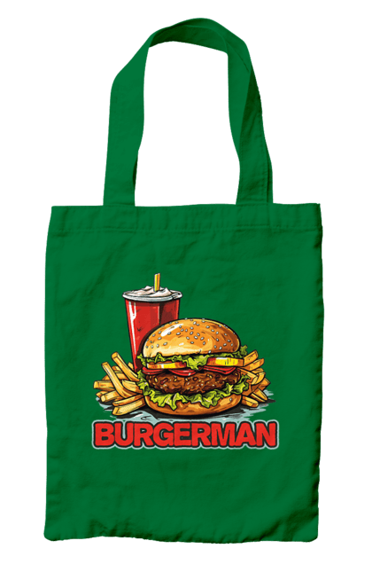 Bag with prints Burgerman. Burger, cool, fast food, food, for men, mcdonald`s, men`s, summer, trendy. 2070702