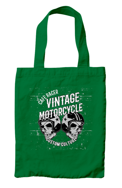 Сумка з принтом "мото вантажу". Вінтаж, мото, череп, шолом. 2070702