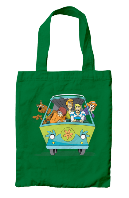 Bag with prints Scooby Doo Machine. Car, cartoon, dog, scooby doo. 2070702