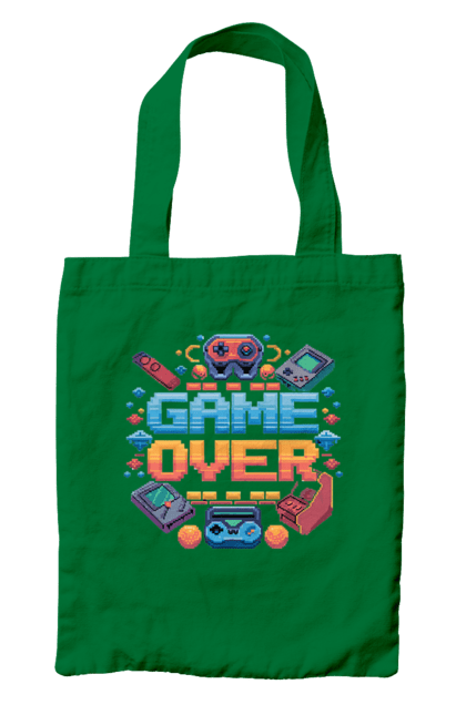 Сумка з принтом "Game Over". 90 ті, ай ті, відео гра, геймер, гра, для геймерів, для гравців, піксель арт. 2070702