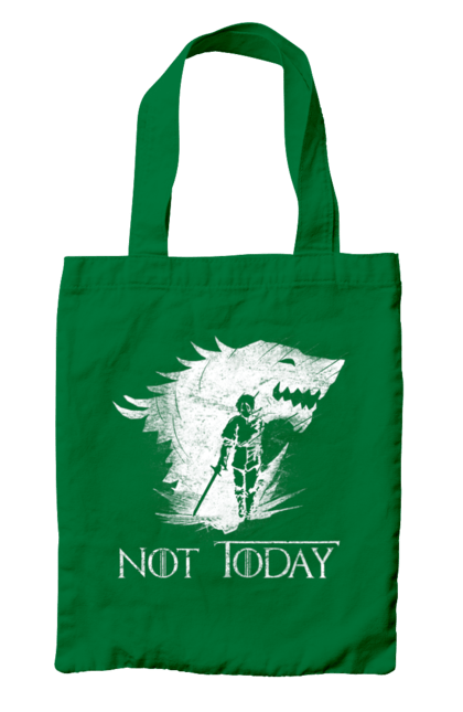 Bag with prints Game of Thrones Arya. Arya, game, got, not today, stark, starks, thrones, tv show, wolf, wolves. 2070702