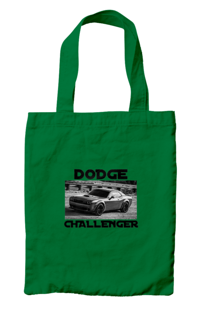 Сумка з принтом "Додж челенджер". Авто, автомобіль, американська легенда, додж челенджер, класичне авто, культовий автомобіль, масл кар, потужний автомобіль. 2070702