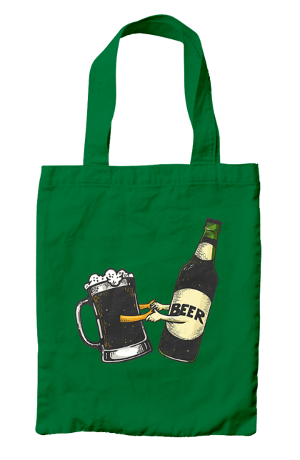 Сумка з принтом "Пляшка Пива З Келихом Пива". Келих, пиво, пляшка. 2070702