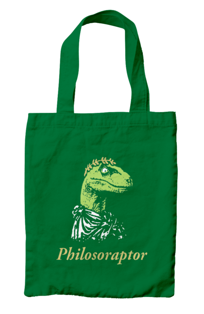 Сумка з принтом "Філосораптор". Philosoraptor, raptor, velociraptor, велоцираптор, динозавр, мем, раптор, філосораптор, філософ, філософія. 2070702