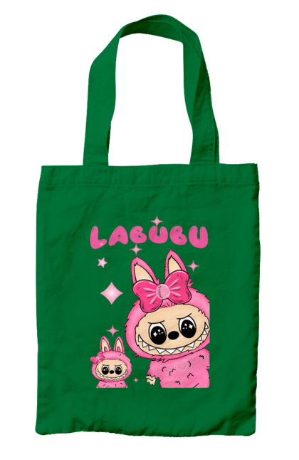 Сумка з принтом "Лабубу". Іграшка лабубу, лабубу, лабубу кока кола, мерч лабубу, мила, рожева лабубу, смішна лабубу. 2070702