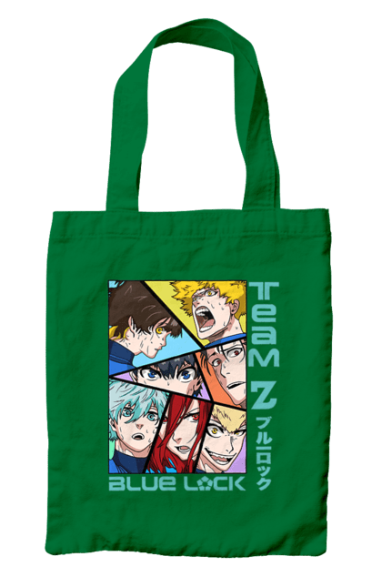 Bag with prints Blue Lock. Anime, blue lock, blue prison, manga, sport, sports anime. 2070702