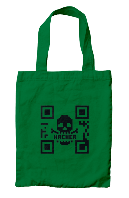 Сумка з принтом "Хакер hacker". Geek, hacker, ios, qr code, qr код, ай ті, айтішник, геймер, гік, іт, мем, позитив, пранк, програміст, розробник, хакер. 2070702
