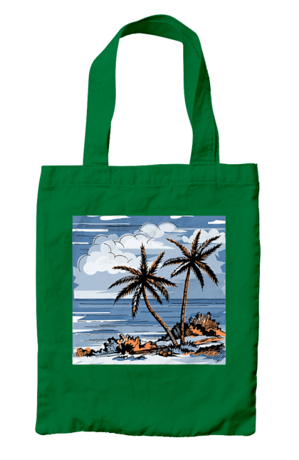 Сумка з принтом "Пальми І Небо". Море, небо, пальми, хмари. 2070702