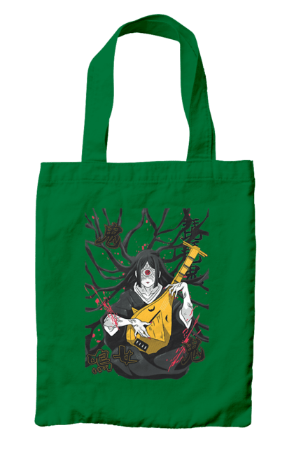 Bag with prints Demon Slayer Nakime. Anime, demon slayer, eternal paradise faith, kimetsu no yaiba, manga, nakime, twelve kizuki, upper rank six. 2070702