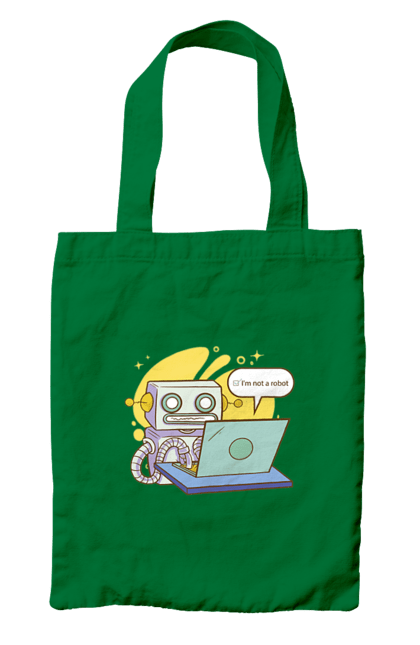 Сумка з принтом "Я не робот Хакер зрозуміє 404 до дня програміста". 404, aws, backend, c++, cloud, css, frontend, golang, java, js, linux, python, script, web, ай ті, айті, айтішник, верстка, дата, код, компьютер, лаптоп, облако, ошибка, програміст, программа, программист, програмування, робот, хакер, язык. 2070702