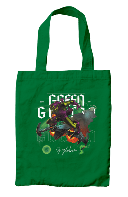 Сумка с принтом Зелёный гоблин. Green goblin, marvel, spider-man, зеленый гоблин, злодей, комикс, марвел, суперзлодей, человек паук. 2070702