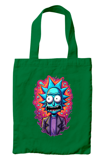 Bag with prints Rick and Morty. Adventures, black humor, cartoon, rick, rick and morty, sci-fi, tragicomedy. 2070702