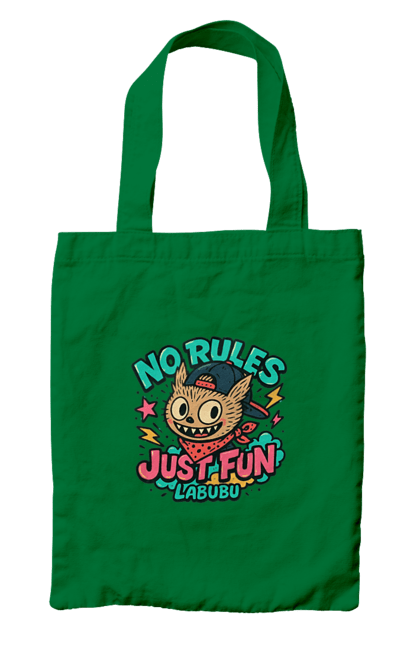 Сумка з принтом "Лабубу". Norulesjustfun, y2k, бандана, вуличний стиль, грайливий, графіті, зухвалий, лабубу, ретромультяшка, яскраво. 2070702