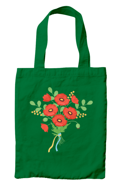 Сумка з принтом "Червоні маки". Квіти, мак, прапор україни, символ україни, традиції україни, україна, червоні маки. 2070702