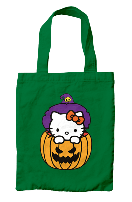 Сумка з принтом "Хелло Кітті Хелловін". Halloween, hello kitty, witch, бренд, відьма, кіт, кошеня, персонаж, хелло кітті, хелловін. 2070702