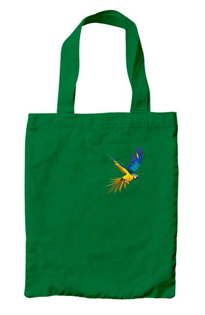 Bag with prints The parrot is Ukrainian. Birdie, exotic, parrot, patriot, symbolics, ukraine. 2070702
