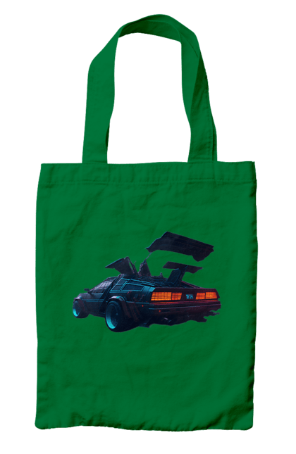 Сумка з принтом "DeLorean назад у майбутнє". Автомобіль, делореан, з фільму. 2070702