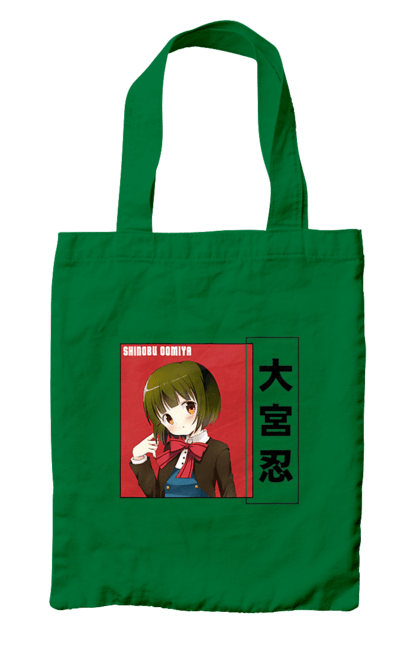 Bag with prints Kiniro Mosaic Shinobu Omiya. Anime, gold mosaic, kiniro mosaic, kinmoza, manga, shinobu, shinobu omiya. 2070702