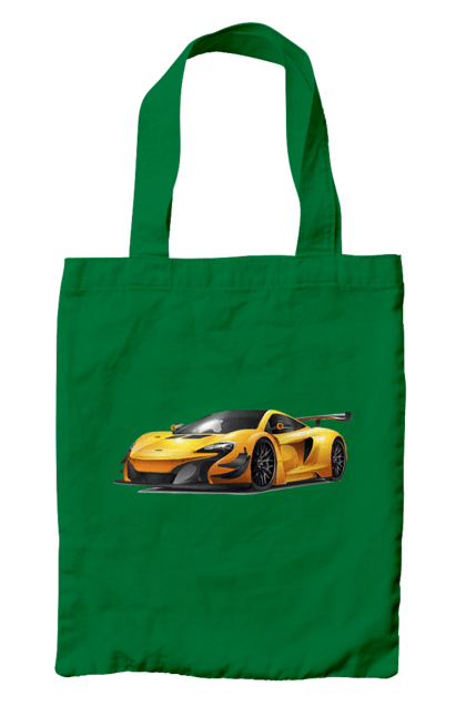Сумка з принтом "Спорткар". Автомобіль, жовтий автомобіль, жовтий спорткар, спорт, спорткар. 2070702