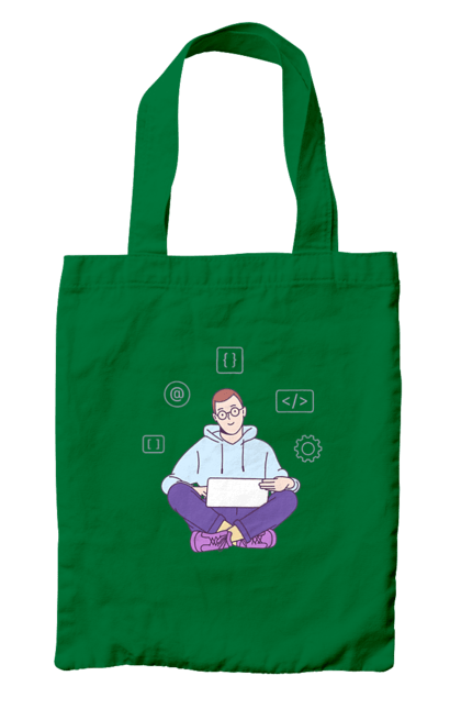 Сумка з принтом "Я програміст". Angular, c, css, html, it, javascript, jquery, php, python, react, svelt, vue, айтишник, айті, гумор, код, кодувати, прогер, програміст, програмісти, ти ж, ти ж програміст, тиж програміст. 2070702