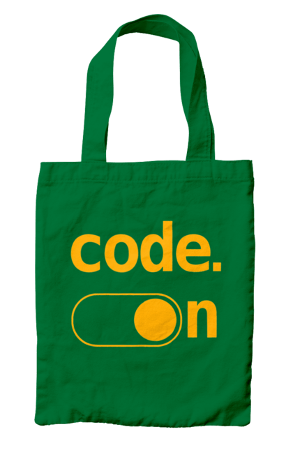 Сумка з принтом "Код увімкнено". Айті, айтішник, для айтішника, для програміста, код увімкнено, подарунок айтішнику, подарунок програмісту, програміст, розробник. 2070702