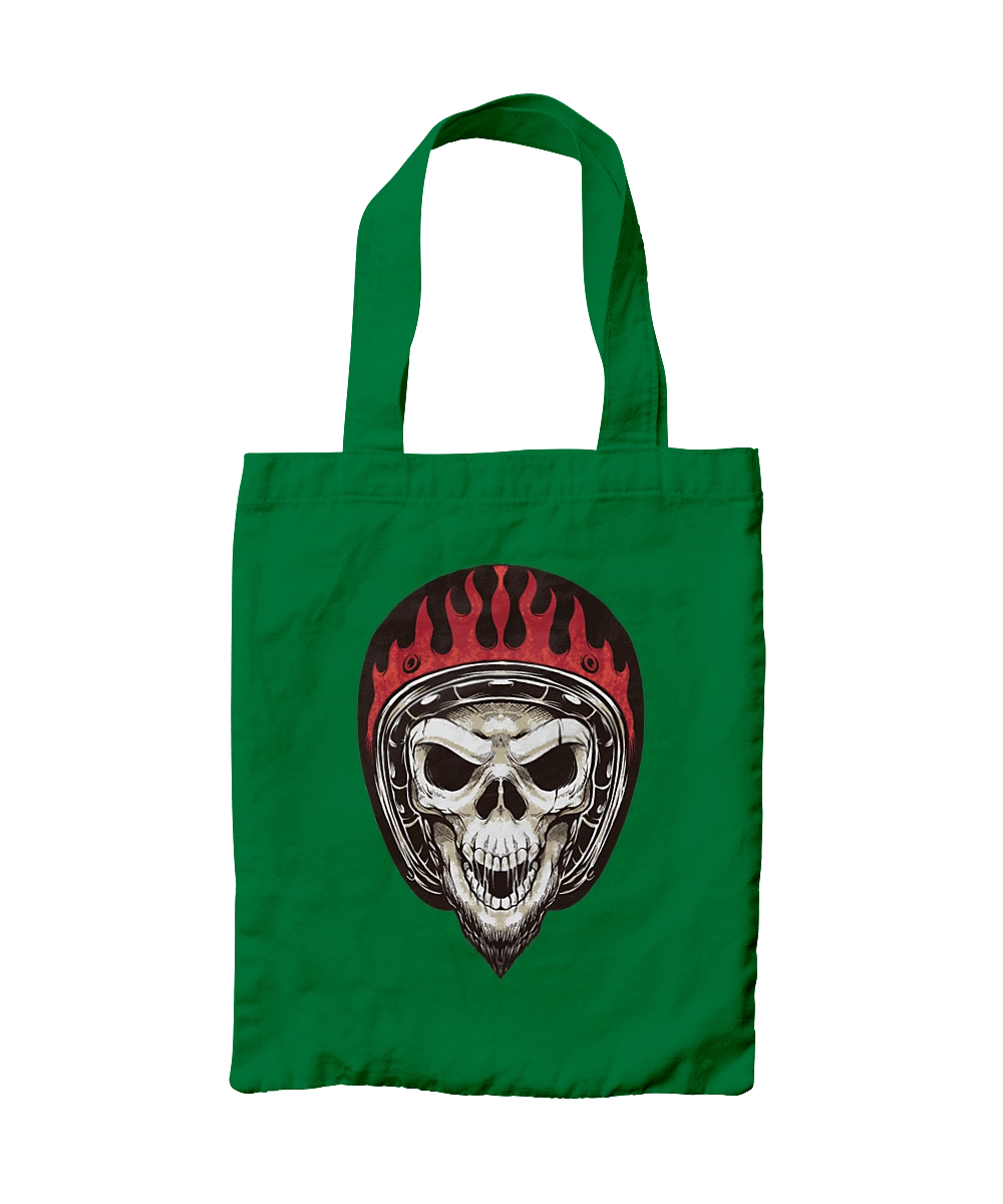 Skull in a motorcycle helmet