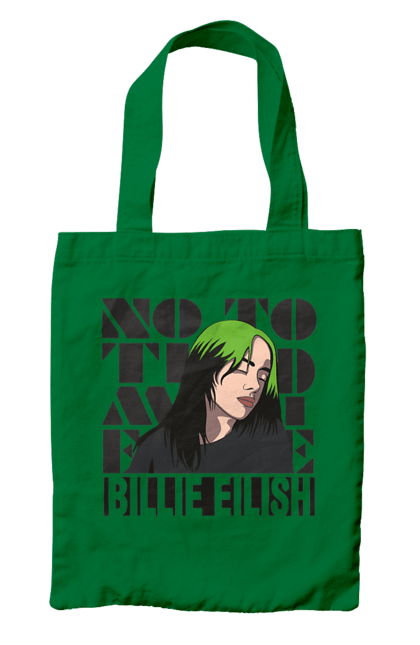 Сумка з принтом "Біллі Айліш". Біллі айліш, логотип біллі айліш, принт біллі айліш, співачка біллі айліш. 2070702