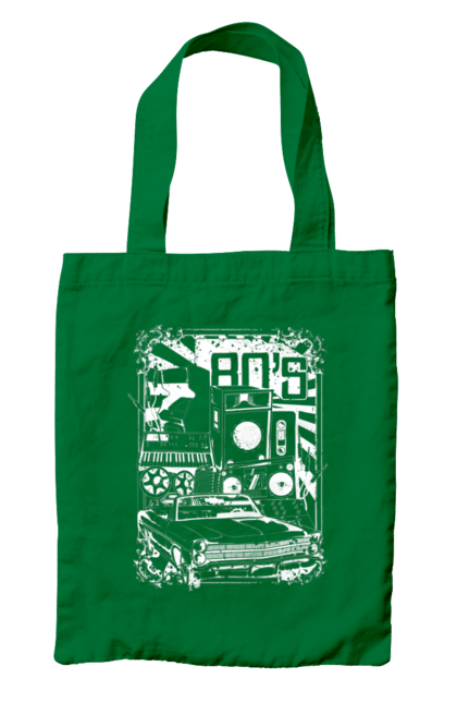 Bag with prints 80 E, Machine And Music. 80, 80s, machine, music. 2070702