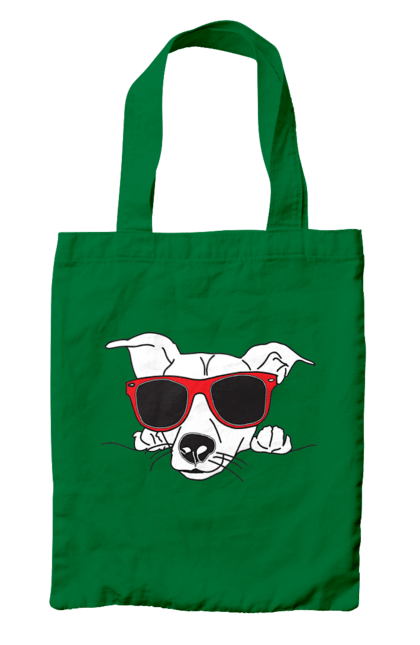 Bag with prints The Dog Peeks Out. Dog, glasses, peep out. 2070702