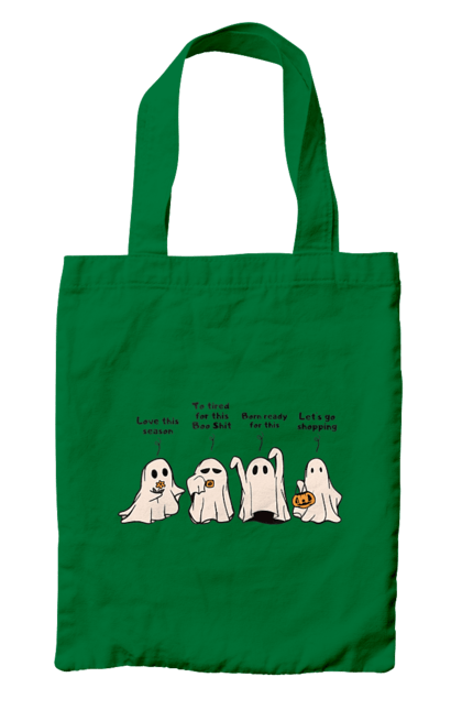 Bag with prints Halloween Ghost. Costume, ghost, halloween, holiday, october, october 31, scary, sweets, trick or treat. 2070702