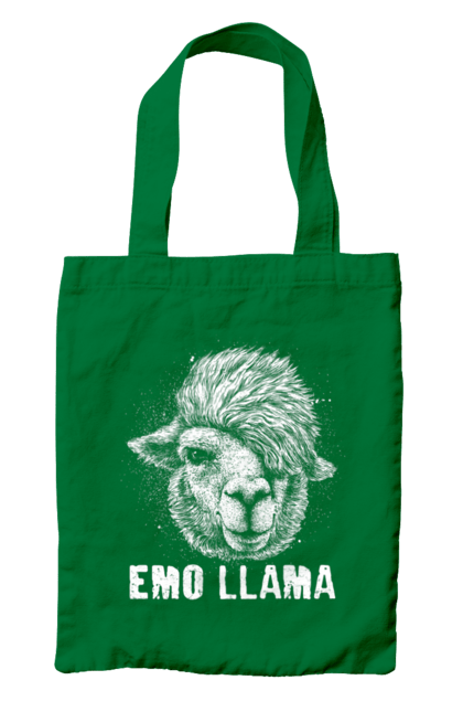 Сумка з принтом "Емо Лама". Alpaca, animals, distressed, emo, funny, llama, vintage, емо, лама. 2070702