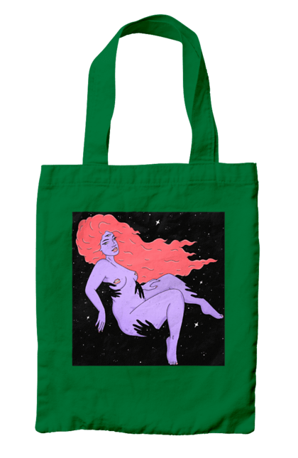 Сумка з принтом "Фіолетова Дівчина В Чорній Дирі". Дівчина, лапають. 2070702