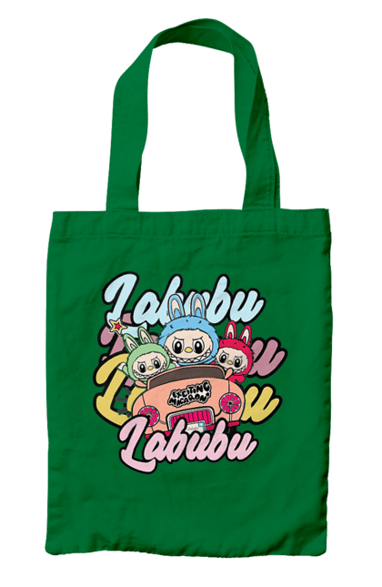 Сумка з принтом "Лабубу". Іграшка лабубу, лабубу, лабубу кока кола, мерч лабубу, мила, рожева лабубу, смішна лабубу. 2070702