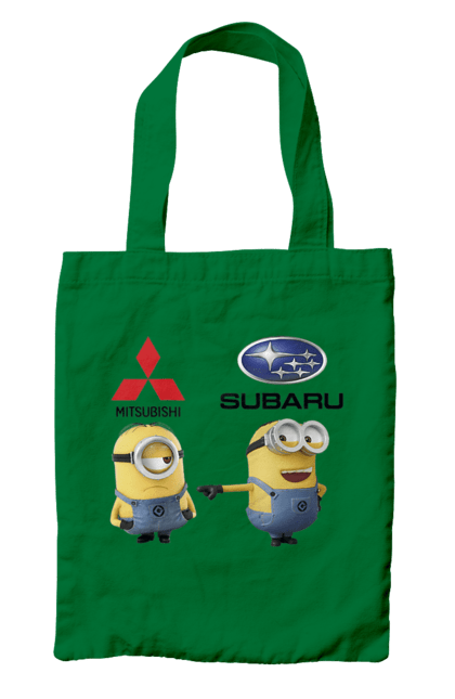 Bag with prints Minion. Auto, cars, minions, mitsubishi, subaru. 2070702