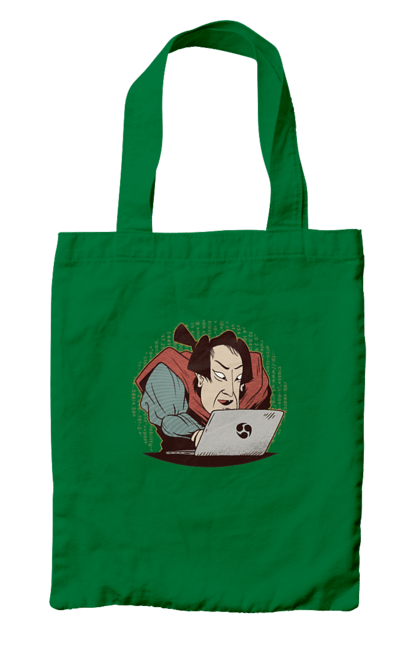 Сумка з принтом "Ніндзя програміст". Angular, c, css, html, it, javascript, jquery, php, python, react, svelt, vue, айтишник, айті, гумор, код, кодувати, прогер, програміст, програмісти, ти ж, ти ж програміст, тиж програміст. 2070702