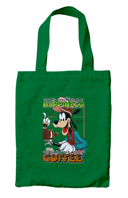 Bag with prints Goofy Coffee. Animated series, cartoon, coffee, cup, disney, dog, goofy. 2070702