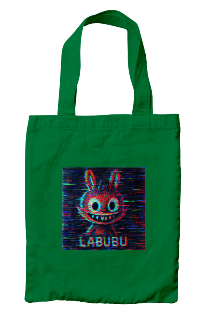 Сумка з принтом "Лабубу". Crt, rgb, глітч, кіберпанк, лабубу, пікселі, ретро, спотворення, цифрове мистецтво, шум. 2070702