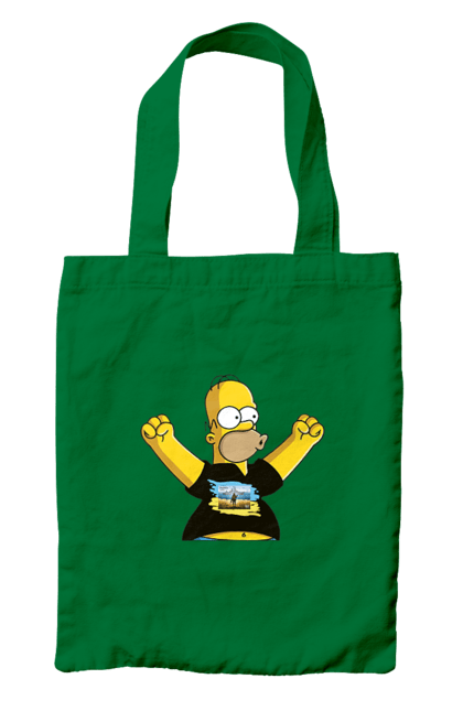 Bag with prints Simpson and the Russian ship. Homer, homer simpson, patriot, russian ship, ship brand, simpson, ukraine, victory, war. 2070702