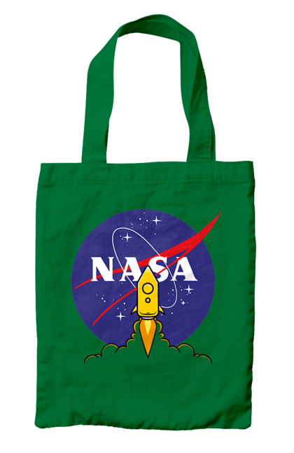 Bag with prints NASA. Aeronautics, astronautics, aviation, nasa, research, rocket, science, space, technologies, usa. 2070702