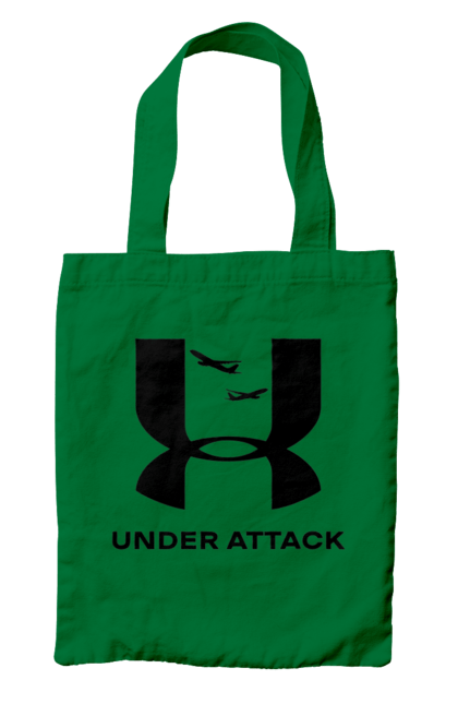 Сумка з принтом "Under Attack black". Андер армор, бренди, гумор, приколи, прикольні, ундер армор. 2070702