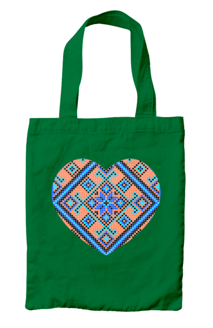 Сумка з принтом "Серце вишивка". Вишиванка, вишивка, вишивка хрестиком, люблю україну, серце, символи україни, традиції україни, україна. 2070702