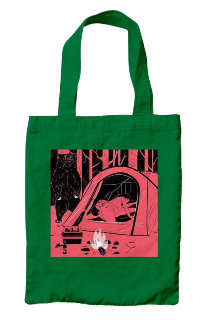 Сумка з принтом "69 В Палатці". 69, ведмідь, ліс, палатка, секс. 2070702