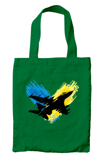 Сумка з принтом "Літак F 16". З прапором, зсу, літак, літак f16, патріотична, прапор, ф16. 2070702