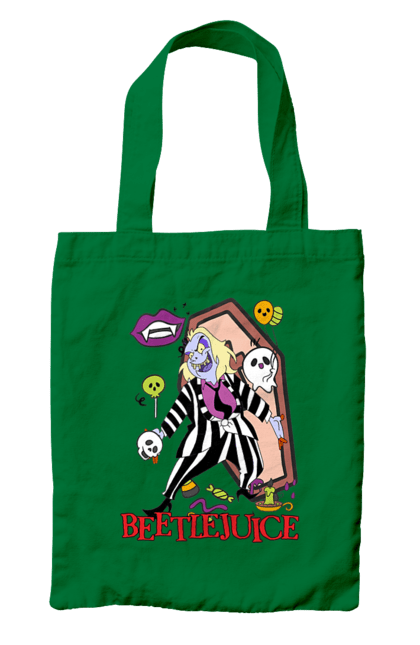 Bag with prints Beetlejuice. Beetlejuice, comedy, ghost, horror, movie, tim burton, warner bros. 2070702