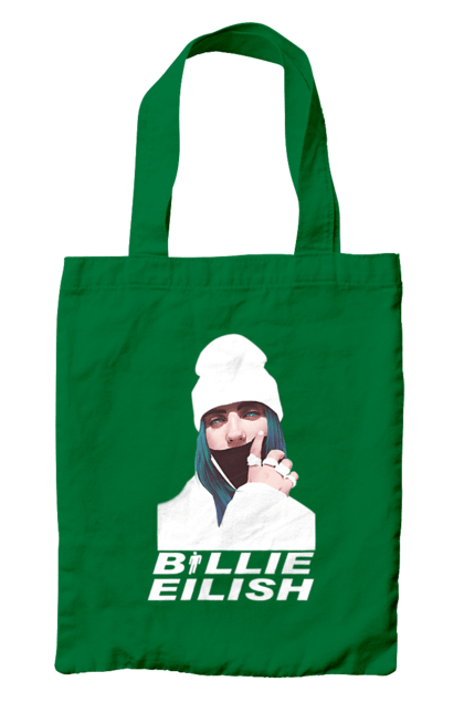 Сумка з принтом "Біллі Айліш". Біллі айліш, логотип біллі айліш, принт біллі айліш, співачка біллі айліш. 2070702