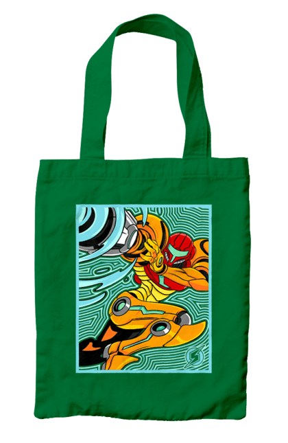 Bag with prints Metroid Samus Aran. Game, head hunter, heroine, metroid, power suit, samus aran, video game. 2070702