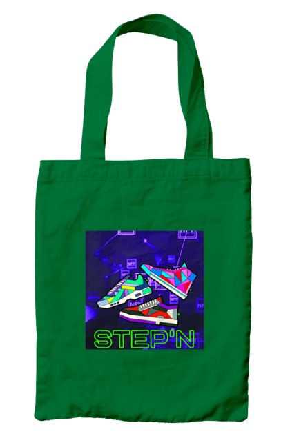 Сумка з принтом "Step`n". Віртуальні кросівки, крипта, криптовалюти, нфт, нфт кросівки, солана, степен. 2070702