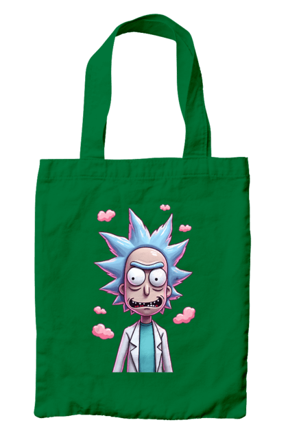 Сумка с принтом Рик и Морти. Rick and morty, мультфильм, научная фантастика, приключения, рик, рик и морти, сериал. 2070702